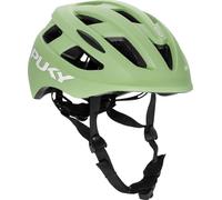 PUKY Casco M Verde | Ideal para Circunferencia de la Cabeza 54 - 58 cm | Ligero y ventilado | Robusto policarbonato y protección de Espuma EPS | Módulo de luz y Visibilidad 360° | Diseño Elegante y