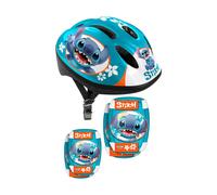 Casco Infantil Rodilleras Y Coderas Disney Stitch 53-56 CM MKP