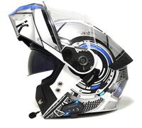 Casco Integrado Moto Abatible Cascos Integrales Motocicleta Modular Bluetooth con Doble Visera Micrófono con Altavoz Incorporado Homologado ECEDOT Casco Motocross Modulares I,M:57-58CM