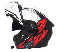 Casco Integrado Moto Abatible Cascos Integrales Motocicleta Modular Bluetooth con Doble Visera Micrófono con Altavoz Incorporado Homologado ECEDOT Casco Motocross Modulares B,L:59-60CM