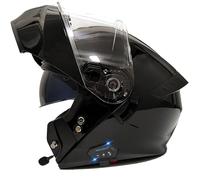 Casco Integrado Moto Abatible Cascos Integrales Motocicleta Modular Bluetooth con Doble Visera Micrófono con Altavoz Incorporado Homologado ECEDOT Casco Motocross Modulares L,XXL:63-64CM