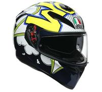 Casco Integral Agv K-3 SV Bubble Azul Blanco Amarillo Fluo