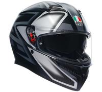 AGV K3 - Casco Integral de Moto ECE 22.06, Compuesto, Negro Mate y Gris