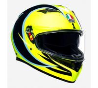 AGV K3 Rossi WT Phillip Island 2005 Casco, negro-amarillo, tamaño S