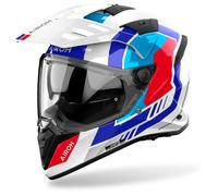 Airoh Bandit Horn, casco de aventura XXL female Blanco/Rojo/Azul/Azul Claro