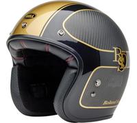 Casco Integral CUSTOM500 Carbon Roland Sands The Player Negro Mate/Brillante/Dorado tamaño S ECE6 de BELL