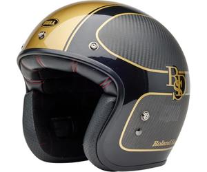 Casco Integral CUSTOM500 Carbon Roland Sands The Player Negro Mate/Brillante/Dorado tamaño S ECE6 de BELL