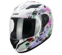 CGM Lucky Casco Integral, Unisex niños, Blanco y Rosa, YXL (53-54cm)