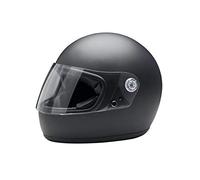 Casco integral de moto estilo retro El Villano &Co by Iguana Custom Collection negro mate, perfecto para cafe racer, custom, clasicas. (XL)