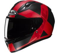 HJC C10 Tez Casco, negro-rojo, tamaño L para Hombres