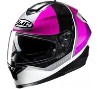 Casco integral de moto HJC C70N Alia MC8 negro-blanco-rosa S