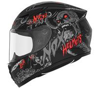 Casco integral de moto infantil NOX N731 ZUMBI negro mate-rojo XL