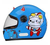 Casco Integral De Moto para Niños, Casco Scooter Homologado ECE con Visera Solar Y Bufanda Extraíble, Casco Scooter para Niños Y Niñas De 3 A 12 Años 12,48-55CM