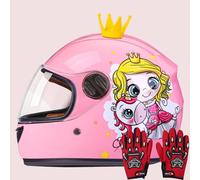Casco Integral De Moto Para Niños, Homologado Según La Norma ECE 22.06, Con Visera Y Bufanda Extraíble, Para Niños Y Niñas De 3 A 13 Años. 1,48-55CM