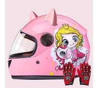 Casco Integral De Moto Para Niños, Homologado Según La Norma ECE 22.06, Con Visera Y Bufanda Extraíble, Para Niños Y Niñas De 3 A 13 Años. 2,48-55CM