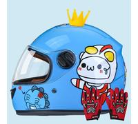 Casco Integral De Moto Para Niños, Homologado Según La Norma ECE 22.06, Con Visera Y Bufanda Extraíble, Para Niños Y Niñas De 3 A 13 Años. 3,48-55CM