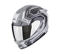 Casco integral de moto Scorpion EXO-1400 EVO II AIR LINART gris y blanco XL