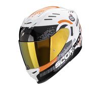 Casco integral de moto Scorpion EXO-520 EVO AIR TITAN blanco-naranja S