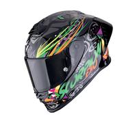 Casco integral de moto Scorpion EXO-R1 EVO II AIR SAVAGE negro-verde-naranja L