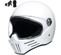 Casco Integral De Moto Vintage Casco Integral De Moto Scooter Retro Clásico Crash Racing Rally Touring Casco Homologado ECE K,XXL61-62CM