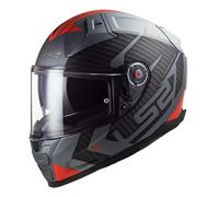 Casco integral de motocicleta LS2 FF811 Vector II Splitter gris titanio rojo XL