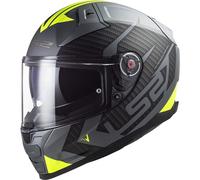Casco integral de motocicleta LS2 FF811 Vector II Splitter titanio-amarillo fluo S