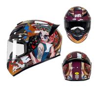 Casco Integral de Motocicleta para jóvenes y Adultos, Crash Rapid Street, ventilado, Ligero, de Seguridad, Equipo de protección para Carreras callejeras, Turismo y conducción,Color C-M