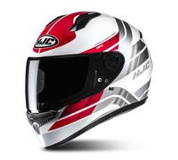 HJC C10 Hiper Casco, blanco/rojo/gris, Talla M (57/58)