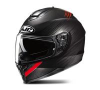 HJC C70N Sway Casco, negro-rojo, tamaño S para Hombres