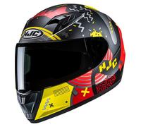 HJC Y10 Mika Casco juvenil, Rojo/negro/amarillo, Talla Y/S (48/49)