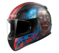 LS2 FF353 Rapid II Zombie Casco, negro-rojo-azul, tamaño XS