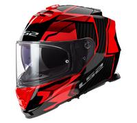 LS2 FF800 Storm II Tracker Casco, negro-rojo, tamaño L