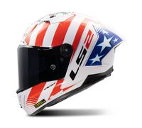 LS2 FF805 Thunder GP Baz Replica Carbon Casco, blanco-rojo-azul, tamaño L para Hombres