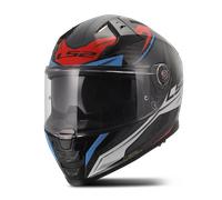 LS2 FF811 Vector II Carbon Savage Casco, blanco/azul/rojo, Talla XL (61/62)