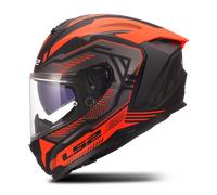LS2 FF817 Challenger II Dravix Casco, negro-rojo, tamaño 2XS para Hombres