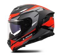 LS2 FF818 Storm III Komai Casco, negro/rojo, Talla XXXL (65/66)