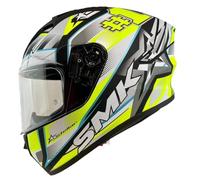 Casco Integral Marca SMK Modelo Stellar UNO Color Amarillo flúor 22.06 Totalmente Homologado para Motocicleta (S 55/56)