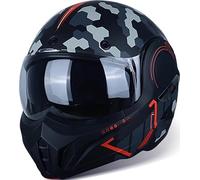 Casco Integral Modular abatible de Doble Visera con función de Giro de 180° y certificación ECE22.06 Casco de Moto para Hombre y Mujer, Ideal para Turismo, Carreras y Motociclismo C,L=58-59cm