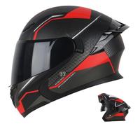 Casco integral modular abatible para motocicleta con doble visera. Cascos para adultos (hombres y mujeres) aptos para todas las estaciones. Homologado por la ECE. 3,L=59-60CM
