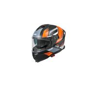 Casco Integral Moto con Visor Solar Integrado - Pantalla Antivaho - Interior Lavable - Ventilación Avanzada - Policarbonato - Homologación ECE 22.06 - para Hombre y Mujer - Naranja, L