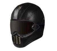 Casco Integral Motocicleta Cuero con Gafas Cascos Integrales De Moto Homologado ECEDOT Casco De Motocross Múltiples Orificios De Ventilación para Hombres Y Mujeres Adultos C,XL:61-62CM