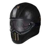 Casco Integral Motocicleta Cuero con Gafas Cascos Integrales De Moto Homologado ECEDOT Casco De Motocross Múltiples Orificios De Ventilación para Hombres Y Mujeres Adultos B,XL:61-62CM