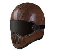 Casco Integral Motocicleta Cuero con Gafas Cascos Integrales De Moto Homologado ECEDOT Casco De Motocross Múltiples Orificios De Ventilación para Hombres Y Mujeres Adultos I,XL:61-62CM