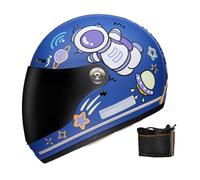 Casco Integral Motocicleta para Niños, Homologado ECE con Visor Solar, Transpirable Cómoda, Cascos para Motocicletas Dcuatro Ruedas, Karts Calle, Scooters, Cruceros Ciclomotores H,Small