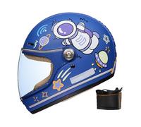 Casco Integral Motocicleta para Niños, Homologado ECE con Visor Solar, Transpirable Cómoda, Cascos para Motocicletas Dcuatro Ruedas, Karts Calle, Scooters, Cruceros Ciclomotores F,Medium