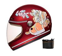 Casco Integral Motocicleta para Niños, Homologado ECE con Visor Solar, Transpirable Cómoda, Cascos para Motocicletas Dcuatro Ruedas, Karts Calle, Scooters, Cruceros Ciclomotores V,Medium