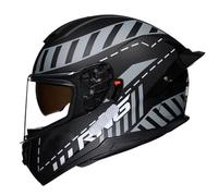 Casco Integral Motocicleta Retro con Doble Visera Cascos Integrales De Moto Homologado ECEDOT Cascos De Motocross Forro Es Extraíble Y Lavable para Hombres Y Mujeres Adultos W,L:59-60CM