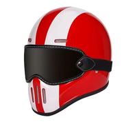 Casco Integral Motocicleta Retro Homologado ECEDOT Cascos Integrales De Moto con Gafas Casco De Motocross Diseño Aerodinámico para Hombres Mujeres Adultos Cuatro Estaciones F,XL:61-62CM