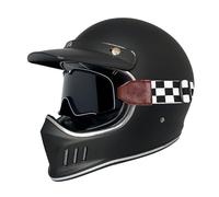Casco Integral Motocicleta Retro Homologado ECEDOT Cascos Integrales De Moto con Gafas De Protección Múltiples Aberturas De Ventilación para Adultos Cascos De Motocross M,XXL:63-64CM