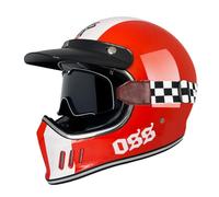 Casco Integral Motocicleta Retro Homologado ECEDOT Cascos Integrales De Moto con Gafas De Protección Múltiples Aberturas De Ventilación para Adultos Cascos De Motocross K,L:59-60CM